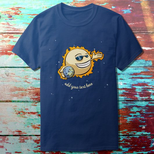 太陽と地球の温暖化気候変動の漫画 Tシャツ