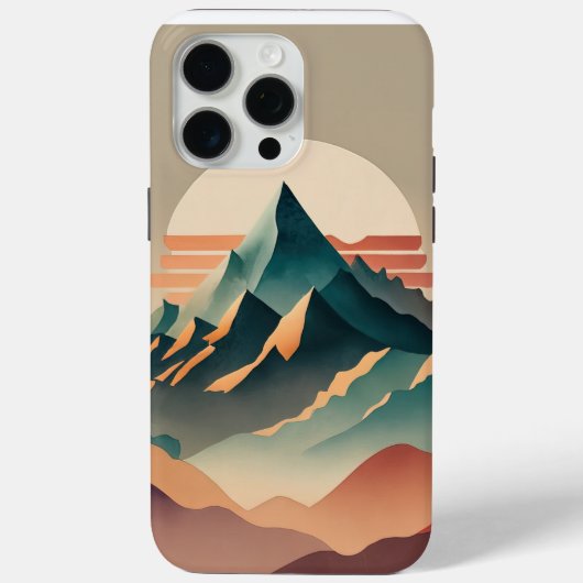 太陽と地球の色調の水の山 Case-Mate iPhoneケース (裏面)