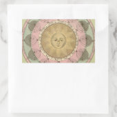 太陽と季節の詳細からアンティークマップ1780年頃 長方形シール (バッグ)