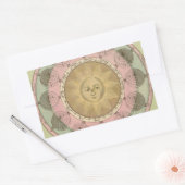 太陽と季節の詳細からアンティークマップ1780年頃 長方形シール (封筒)