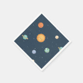太陽と惑星の宇宙パーティーグッズ スタンダードカクテルナプキン (角)