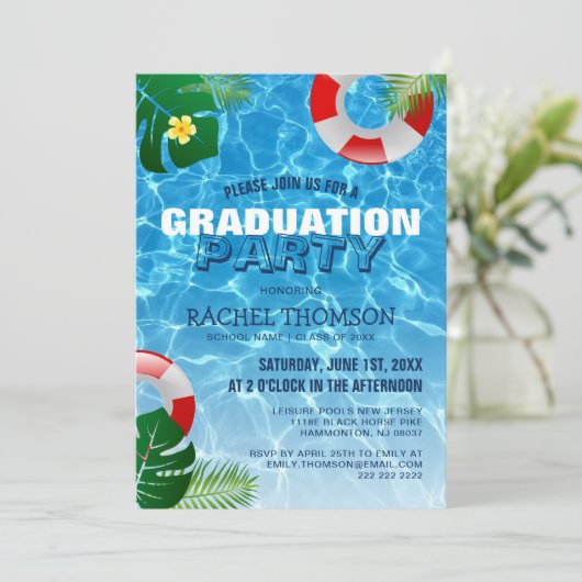 太陽と成功！卒業プールパーティー 招待状 (スタンド正面)