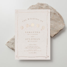 太陽と月お洒落の手が天星の結婚手 箔招待状