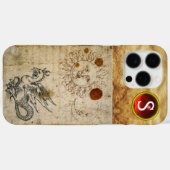 太陽と月とバジリスク羊皮紙モノグラム Case-Mate iPhoneケース (裏面 (横))
