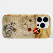 太陽と月とバジリスク羊皮紙モノグラム Case-Mate iPhoneケース (裏面 (横))