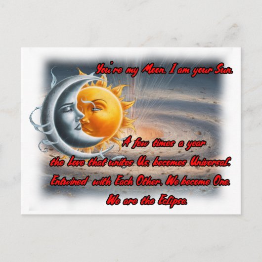 太陽と月と愛に関する詩 ポストカード (正面)