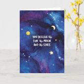 太陽と月と星にふさわしい カード (黄色い花)