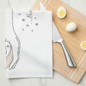 太陽と月と星のチャータオル キッチンタオル (四つ折り)