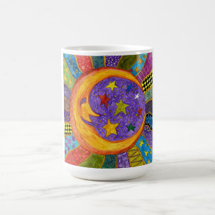 太陽と月と星のマグカップ コーヒーマグカップ