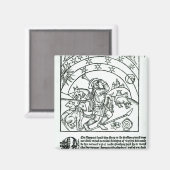 太陽と月と星の下で羊飼い マグネット (正面/裏面)