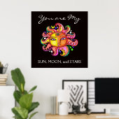 太陽と月と星 ポスター (ホームオフィス)