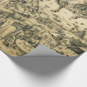 太陽と月のアンティーク白黒占星術スケッチ ラッピングペーパー (角)