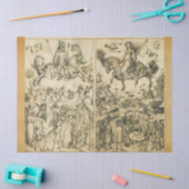 太陽と月のアンティーク白黒占星術スケッチ 薄葉紙 (クラフト)