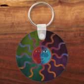 太陽と月のキーチェーン キーホルダー (正面)