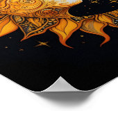 太陽と月のグラフィックアートプリント ポスター (角)