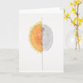 太陽と月のグリーティングカード カード (黄色い花)