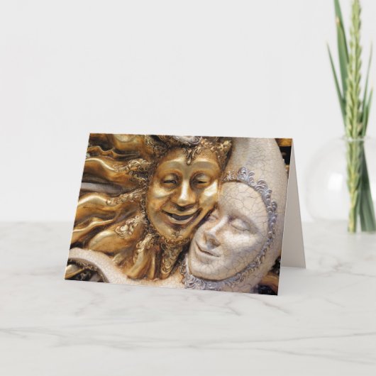 太陽と月のグリーティングカード カード (正面)