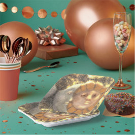 太陽と月のシンボル遺物アートワークデザイン ペーパープレート