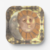 太陽と月のシンボル遺物アートワークデザイン ペーパープレート (正面)