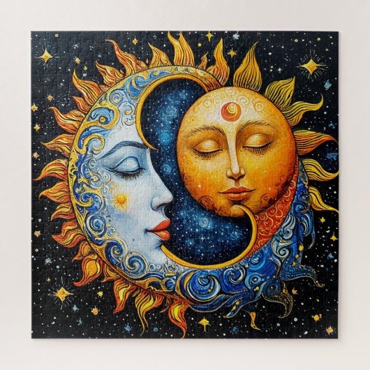 ✨太陽と月のジグソーパズル 天体アートギフト🌞 ジグソーパズル (縦)