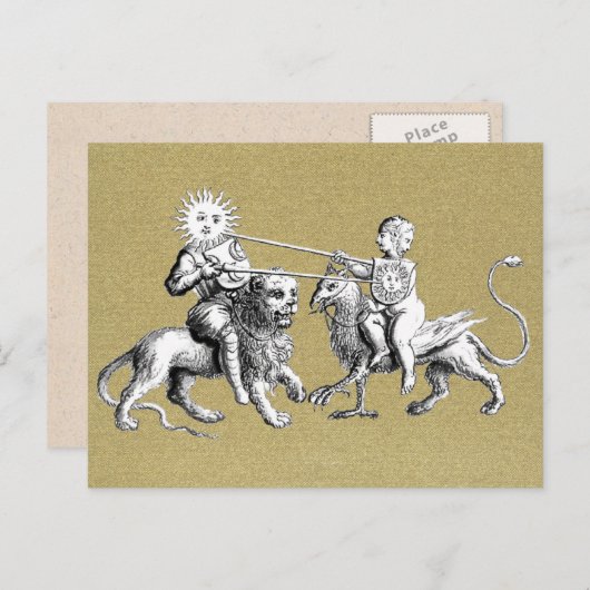 太陽と月のジョスティングの試合の象徴的 ポストカード (正面/裏面)