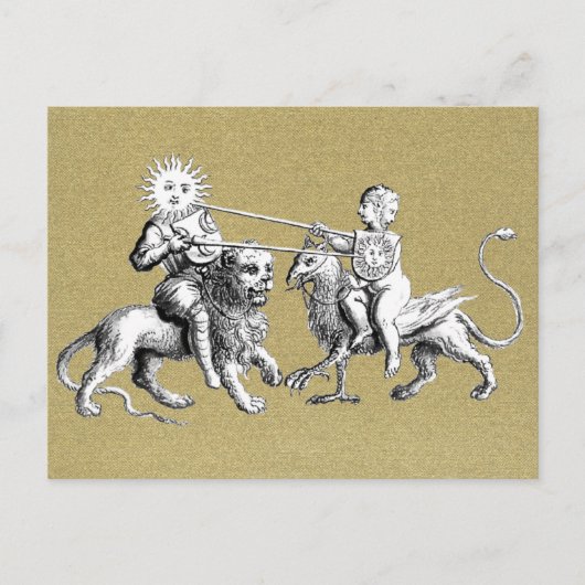 太陽と月のジョスティングの試合の象徴的 ポストカード (正面)