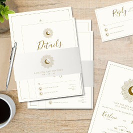 太陽と月のタイムレス結婚のベリーバンド 招待状ベリーバンド