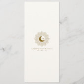 太陽と月のタイムレス結婚のメニュー メニュー (裏面)