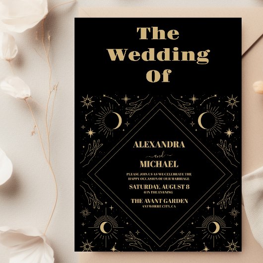 太陽と月のタロットカードのウェディング 招待状