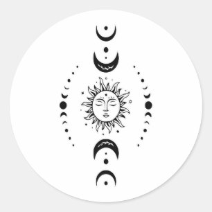 太陽と月のフェーズ ラウンドシール