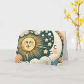 太陽と月のムーンチャイルドサンシャイン カード (黄色い花)