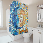 太陽と月のモザイクアート シャワーカーテン (インサイチュ)