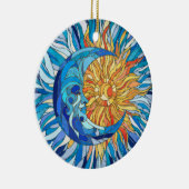 太陽と月のモザイクアート セラミックオーナメント (右)