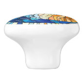 太陽と月のモザイクアート セラミックノブ (側面)