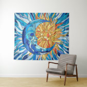 太陽と月のモザイクアート タペストリー (インサイチュ(横))