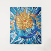 太陽と月のモザイクアート タペストリー (正面)