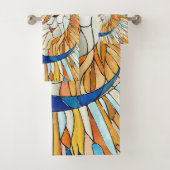 太陽と月のモザイクアート バスタオルセット (インサイチュ)