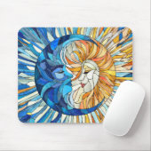 太陽と月のモザイクアート マウスパッド (マウス)