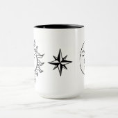 太陽と月のレトロ魔法ヴィンテージウィッチー天空 マグカップ (中央)