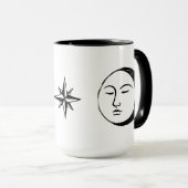 太陽と月のレトロ魔法ヴィンテージウィッチー天空 マグカップ (正面右)