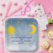 太陽と月の双子の赤ちゃんシャワープレート ペーパープレート (パーティー)