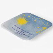 太陽と月の双子の赤ちゃんシャワープレート ペーパープレート (傾斜あり)