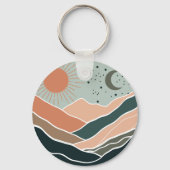 太陽と月の山 キーホルダー (正面)