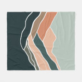 太陽と月の山 フリースブランケット (正面(横))