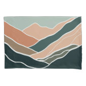 太陽と月の山 枕カバー (正面)