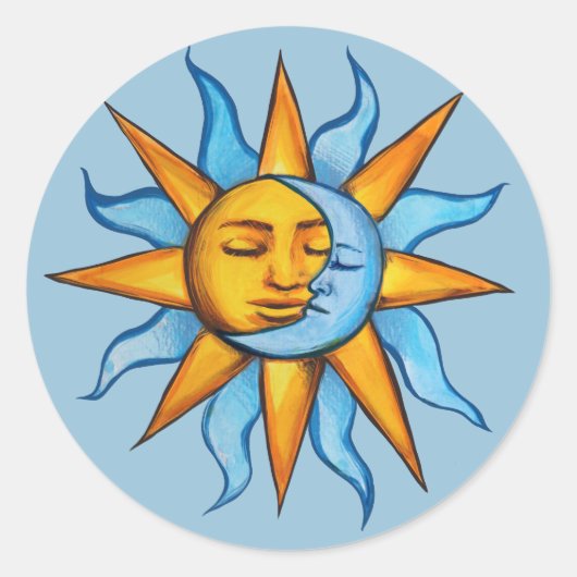 太陽と月の日照月の子 ラウンドシール (正面)