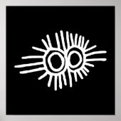 太陽と月の日食のペトログリフ ポスター (正面)