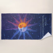 太陽と月の日食の完璧な整列 ビーチタオル (正面)