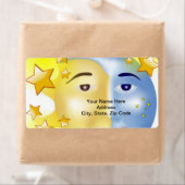 太陽と月の星のラベル ラベル (インサイチュ)