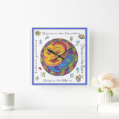 太陽と月の正方形の壁時計 スクエア壁時計 (ホーム)